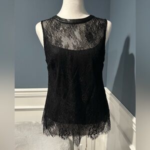 DORA LANDA Black Lace Sleeveless Top